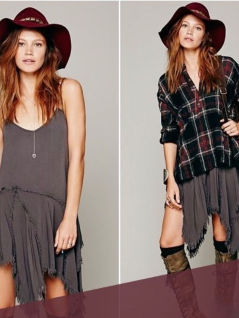 Free People Tattered Up Shred Slip Dress Charcoal Size Small NWOT - Picture 5 of 11